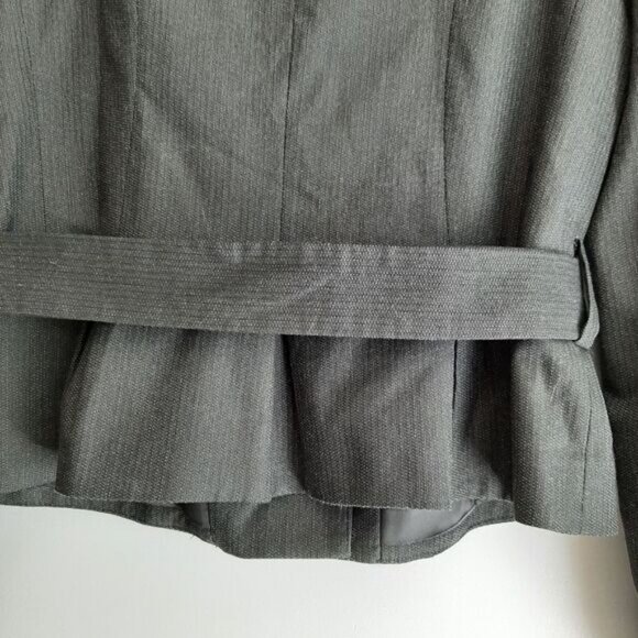 ZARA Belted Button Down Blazer Jacket Dark Gray Sz L - Picture 13 of 15